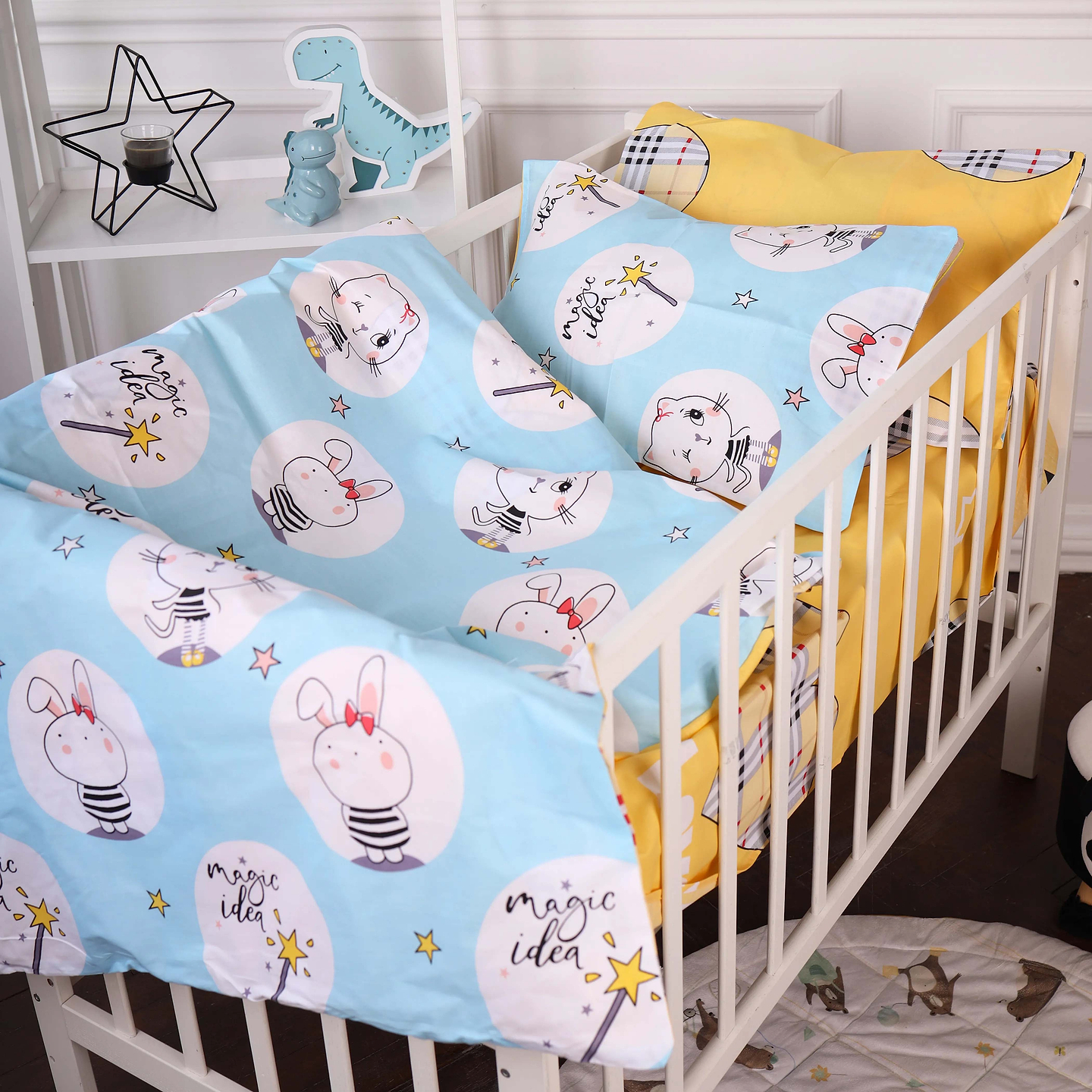 Комплект постельного белья детский MirSon Бязь 20-0044 Cats and bunnies 110х140 (2200010273656)